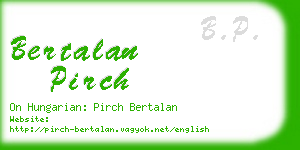 bertalan pirch business card